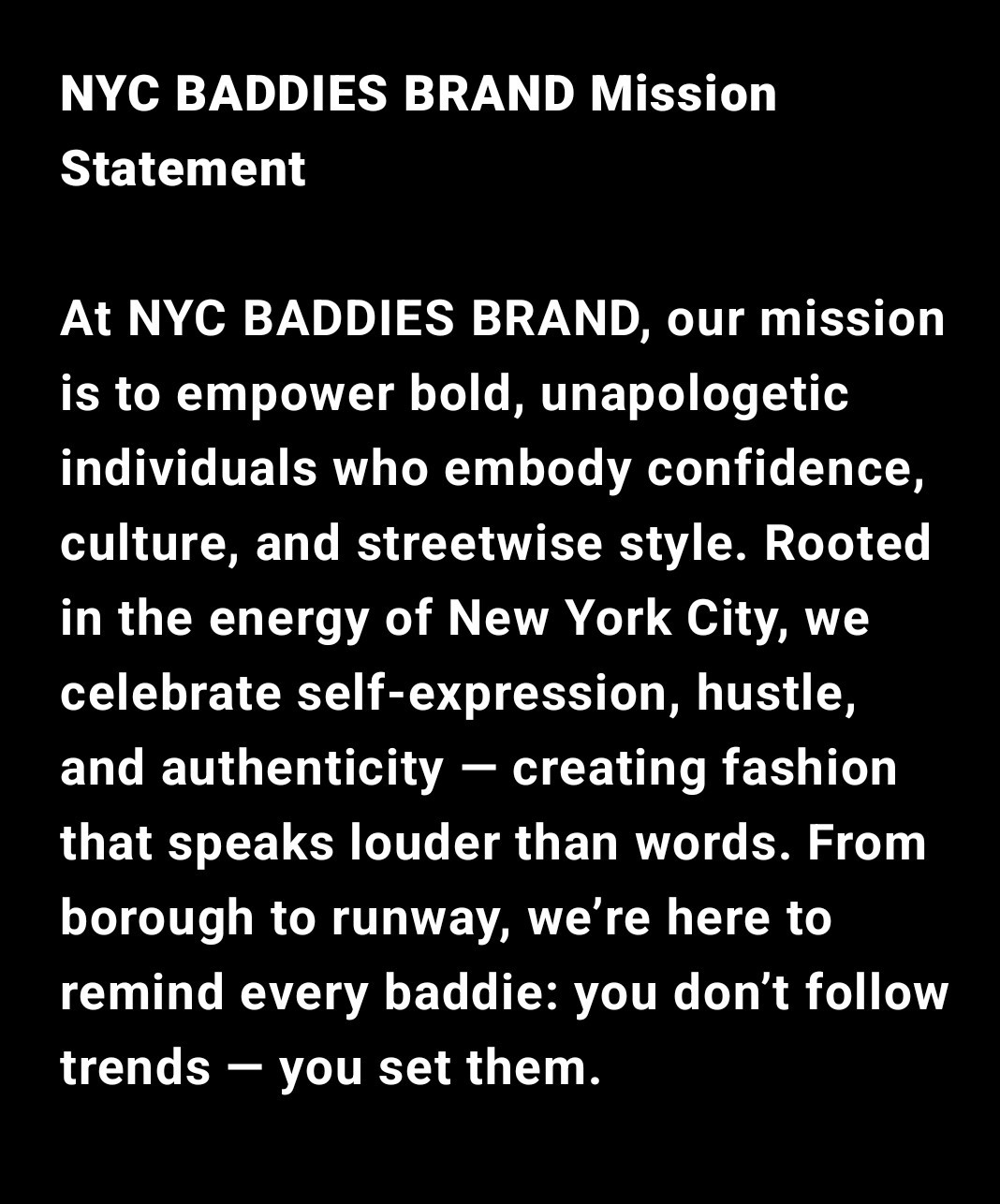 NYC Baddies Brand Story
